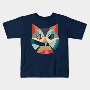 Geometric Cat Face Kids T-Shirt